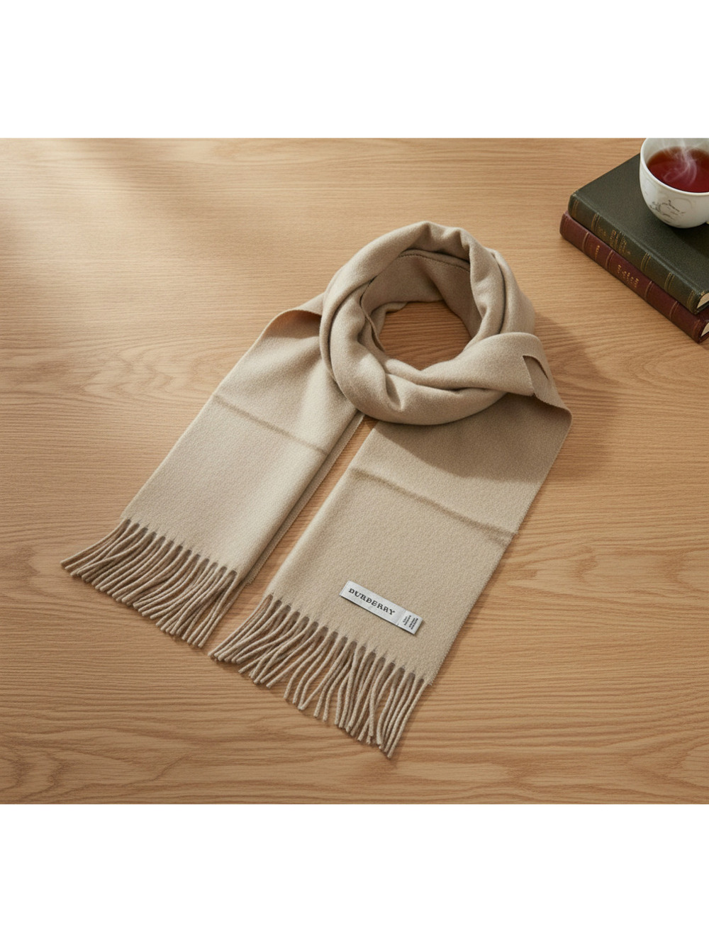 NWT BURBERRY Heritage Cashmere Scarf - Classic Camel Check